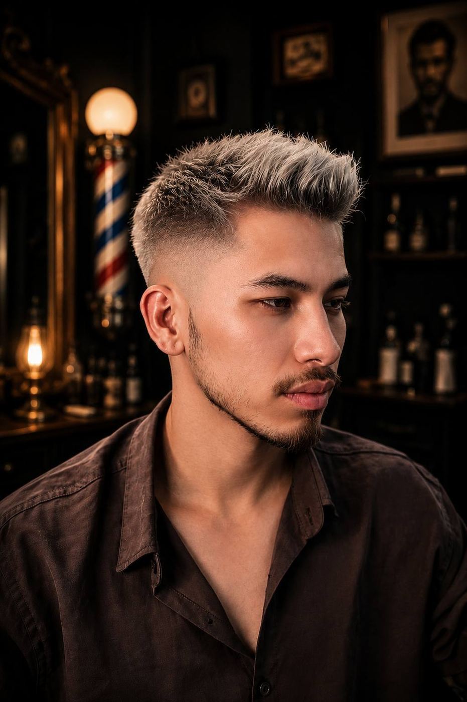 نمونه کار هایلایت خاکستری مردانه